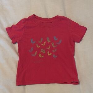 Patagonia Pink Kids' Tee with Colorful Bird Design